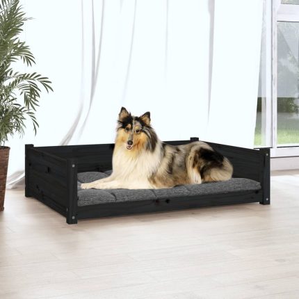 TrendyXL Hondenmand 95,5x65,5x28 cm massief grenenhout zwart