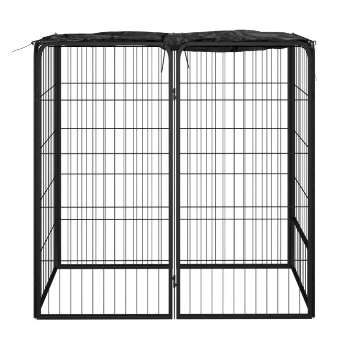 TrendyXL Hondenkennel 6 panelen 50 x 100 cm gepoedercoat staal zwart