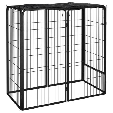 TrendyXL Hondenkennel 6 panelen 50 x 100 cm gepoedercoat staal zwart