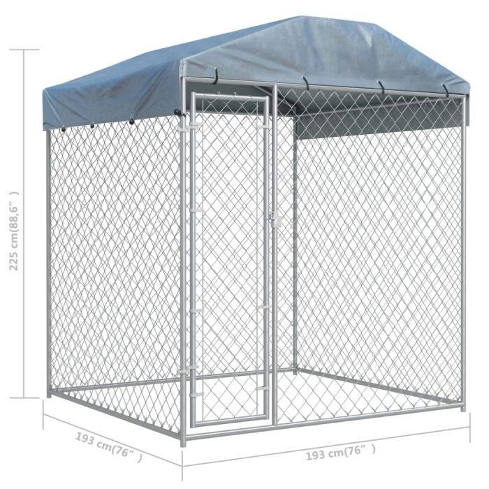 TrendyXL Hondenkennel voor buiten met dak 193x193x225 cm