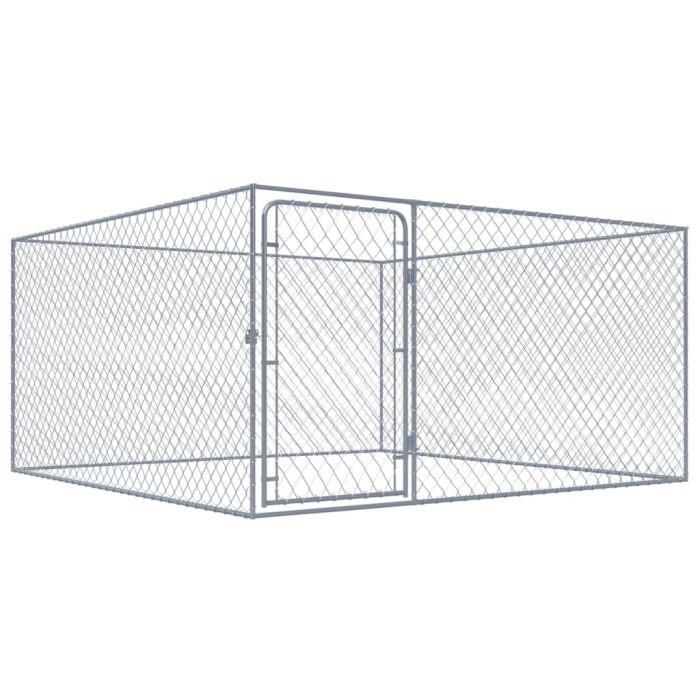 TrendyXL Hondenkennel voor buiten 2x2x1 m gegalvaniseerd staal