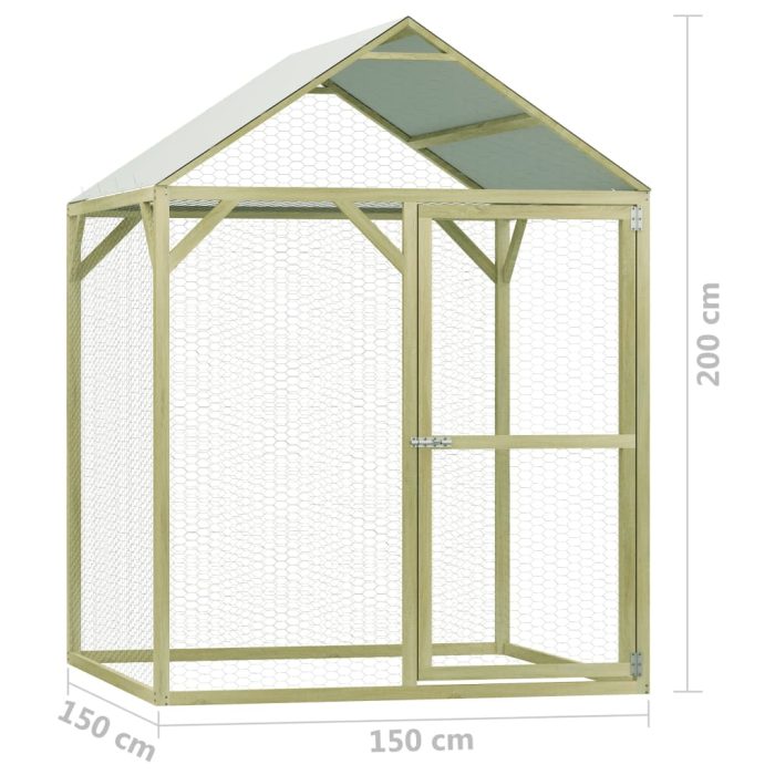 TrendyXL Kippenhok 1,5x1,5x2 m geïmpregneerd grenenhout