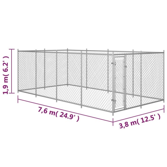 TrendyXL Hondenkennel voor buiten 7,6x3,8x1,9 m