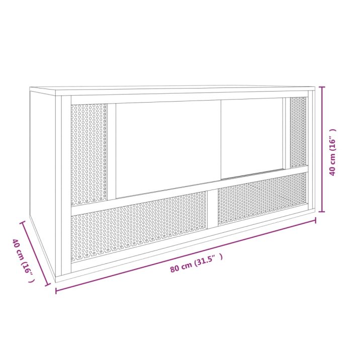 TrendyXL Terrarium 80x40x40 cm bewerkt hout