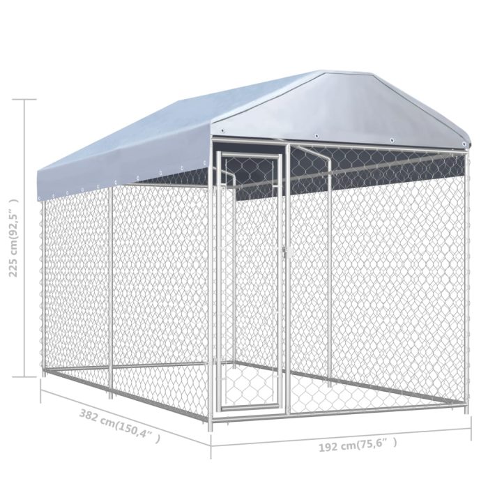 TrendyXL Hondenkennel voor buiten met dak 382x192x225 m