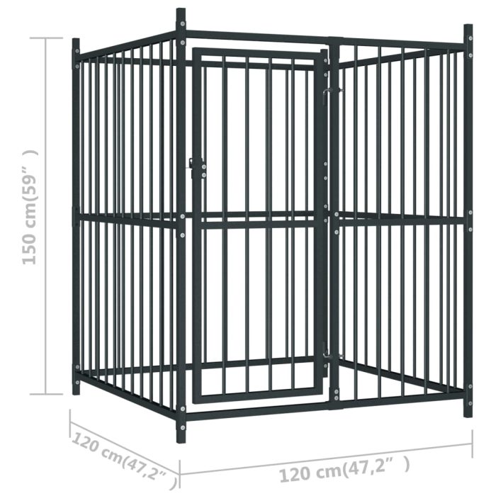 TrendyXL Hondenkennel voor buiten met dak 120x120x150 cm