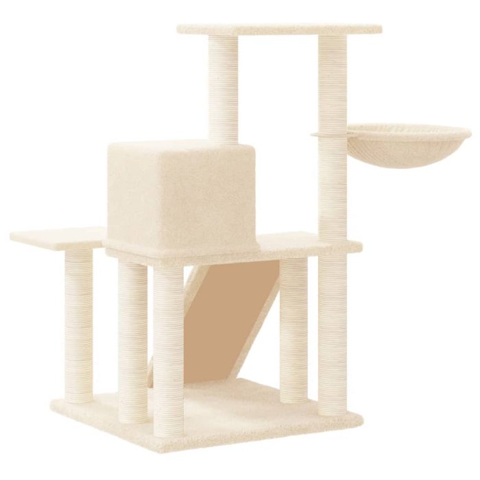 TrendyXL Kattenmeubel met sisal krabpalen 82 cm crèmekleurig