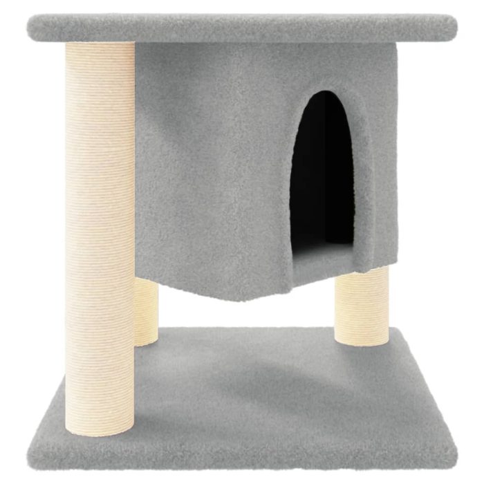 TrendyXL Kattenmeubel met sisal krabpalen 37 cm lichtgrijs