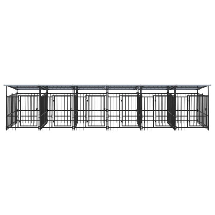 TrendyXL Hondenkennel met dak 11,26 m² staal