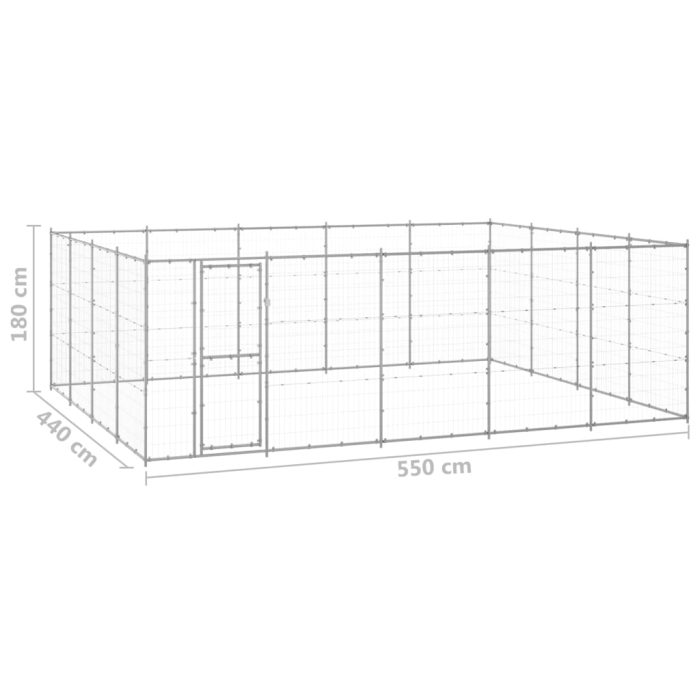 TrendyXL Hondenkennel 24,2 m² gegalvaniseerd staal