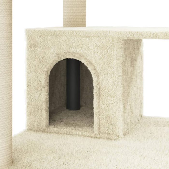 TrendyXL Kattenkrabpaal met sisal krabpalen 183 cm crèmekleurig