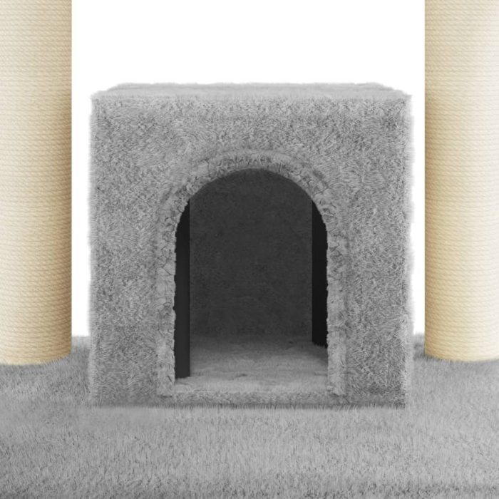 TrendyXL Kattenkrabpaal met sisal krabpalen 110 cm lichtgrijs