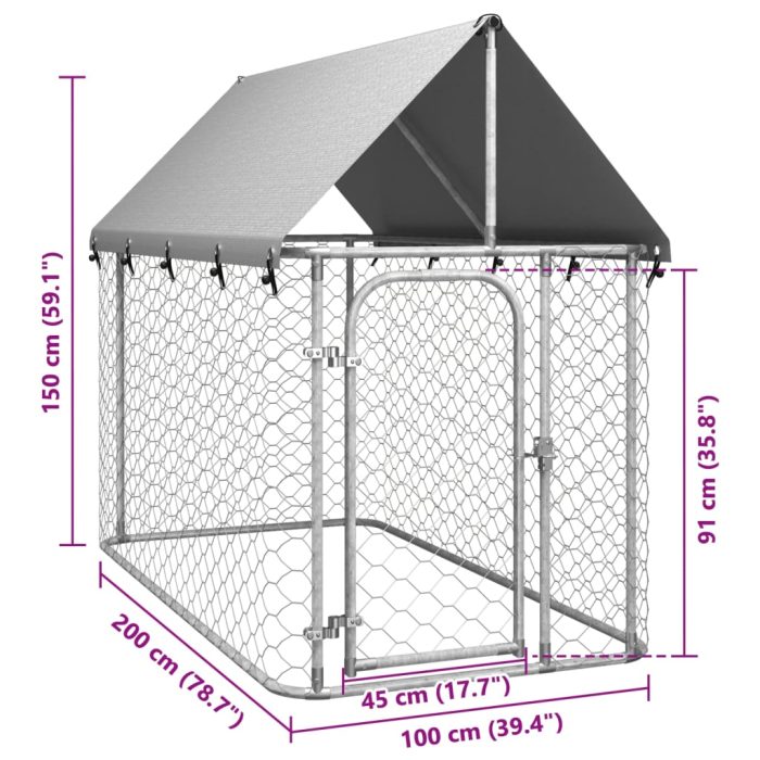 TrendyXL Hondenkennel voor buiten met dak 200x100x150 cm