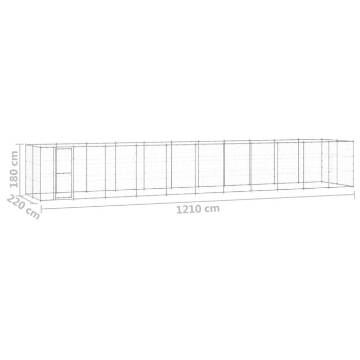 TrendyXL Hondenkennel 26,62 m² gegalvaniseerd staal