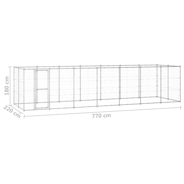 TrendyXL Hondenkennel 16,94 m² gegalvaniseerd staal