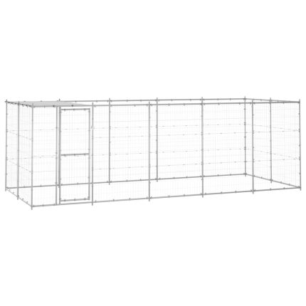 TrendyXL Hondenkennel met dak 12,1 m² gegalvaniseerd staal