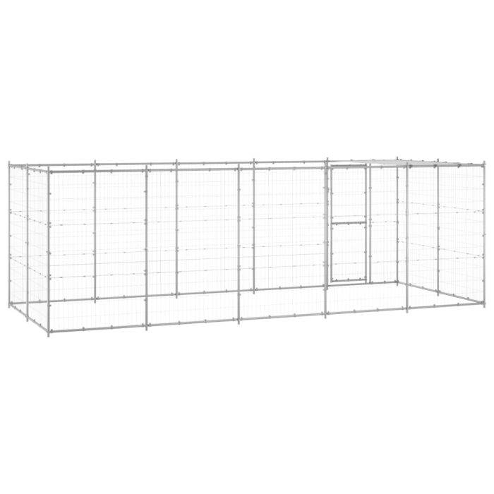 TrendyXL Hondenkennel met dak 12,1 m² gegalvaniseerd staal