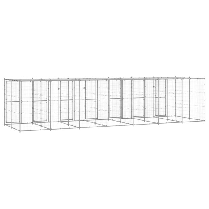 TrendyXL Hondenkennel met dak 16,94 m² gegalvaniseerd staal