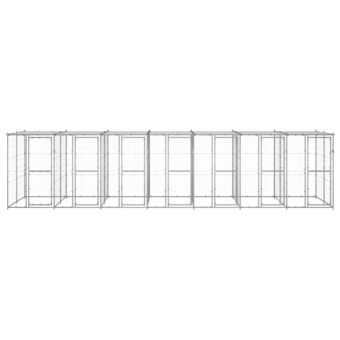 TrendyXL Hondenkennel met dak 16,94 m² gegalvaniseerd staal