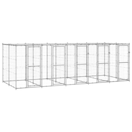 TrendyXL Hondenkennel met dak 12,1 m² gegalvaniseerd staal