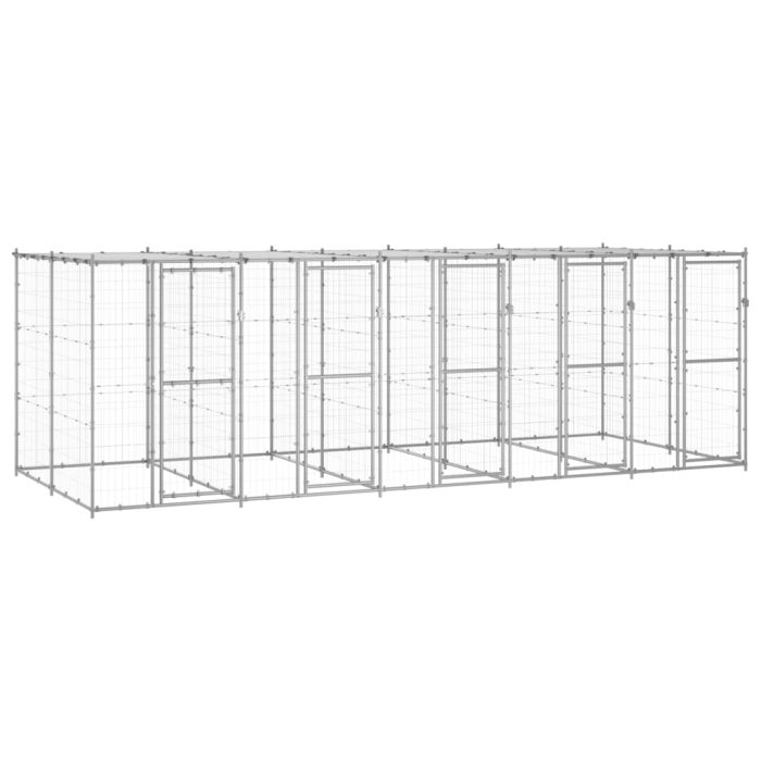 TrendyXL Hondenkennel met dak 12,1 m² gegalvaniseerd staal