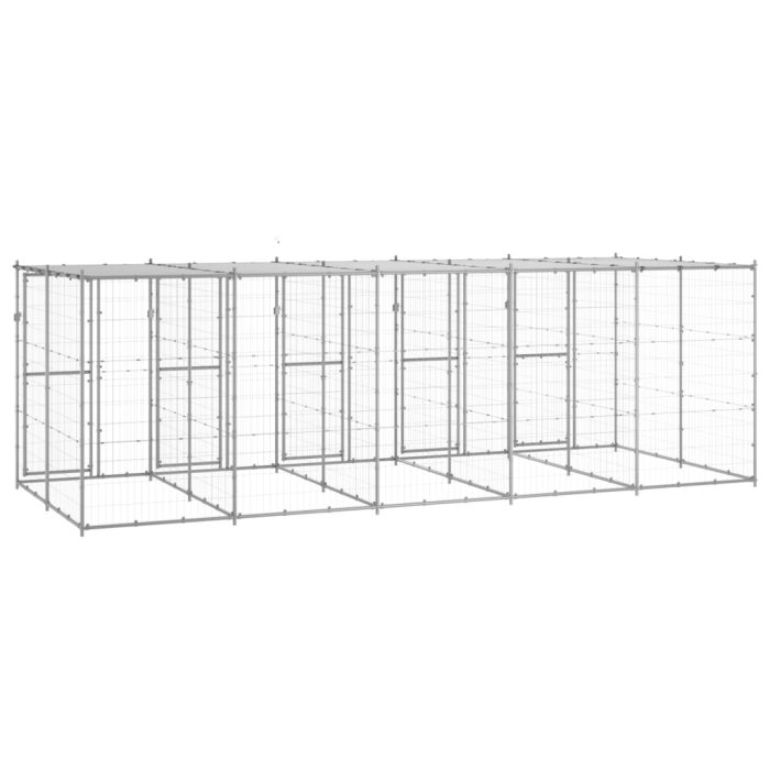 TrendyXL Hondenkennel met dak 12,1 m² gegalvaniseerd staal