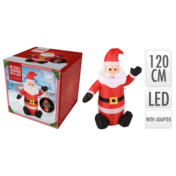 Ambiance Kerstman opblaasbaar LED 120 cm