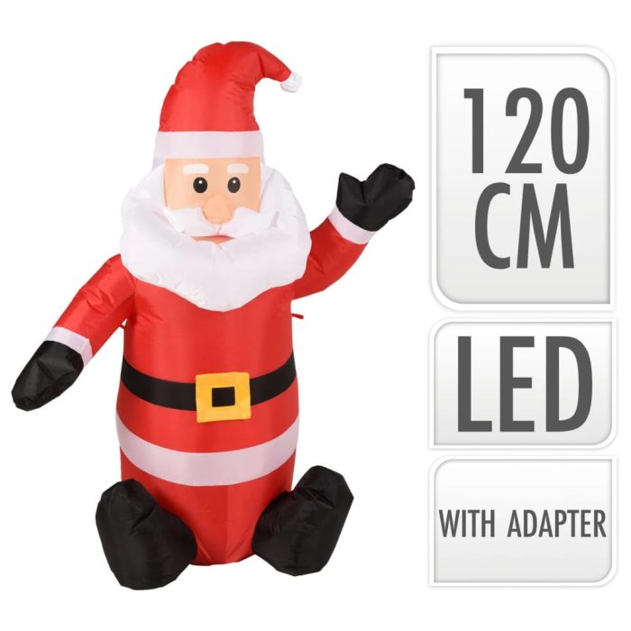 Ambiance Kerstman opblaasbaar LED 120 cm