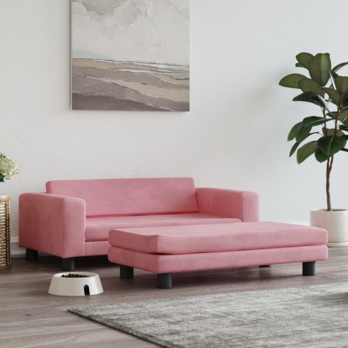 TrendyXL Hondenmand met verlengstuk 100x50x30 cm fluweel roze