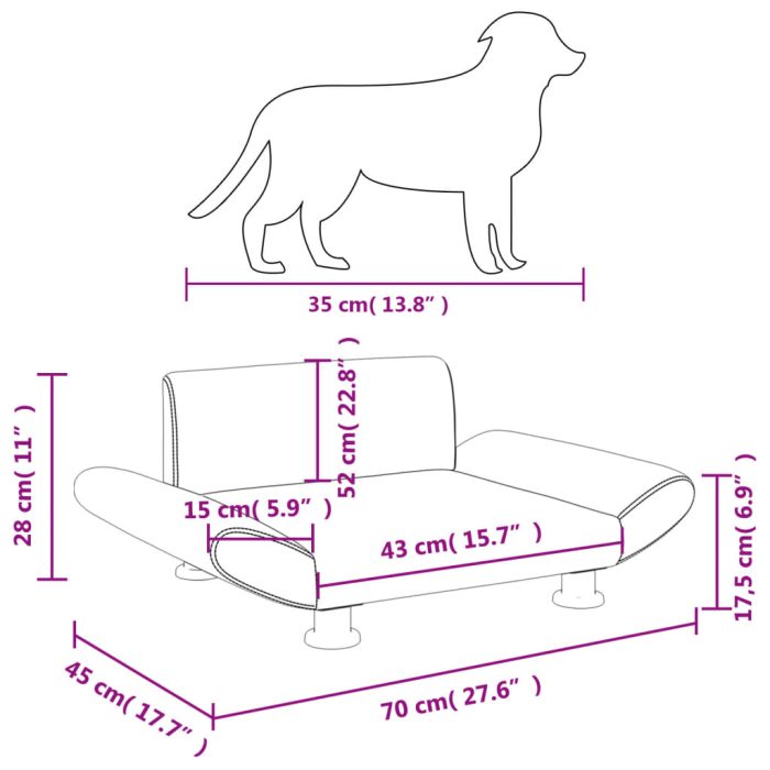 TrendyXL Hondenmand 70x45x28 cm kunstleer bruin