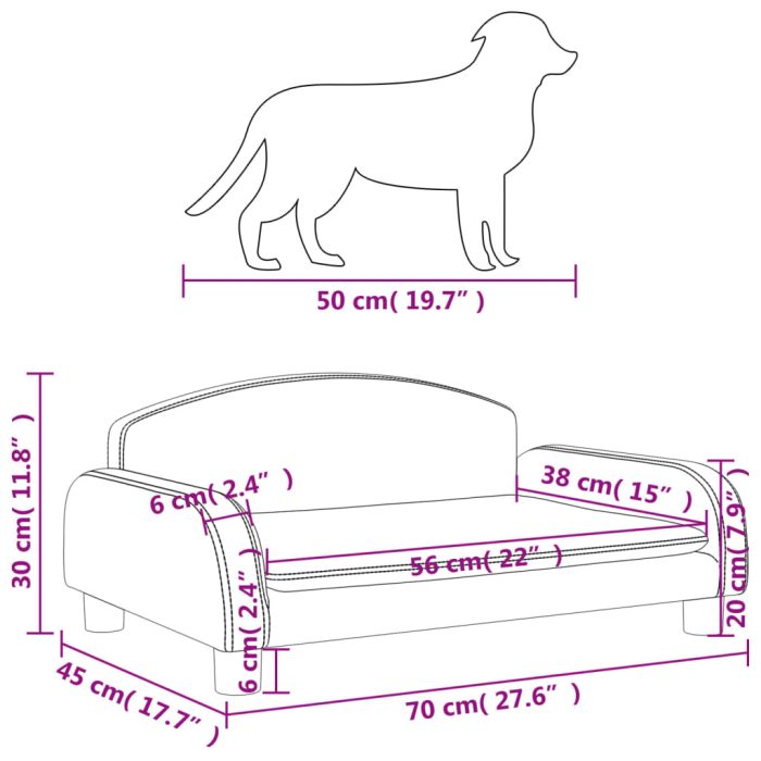 TrendyXL Hondenmand 70x45x30 cm kunstleer crèmekleurig