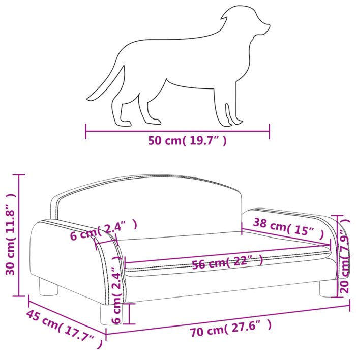 TrendyXL Hondenmand 70x45x30 cm stof zwart