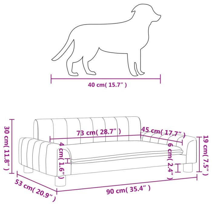 TrendyXL Hondenmand 90x53x30 cm kunstleer bruin