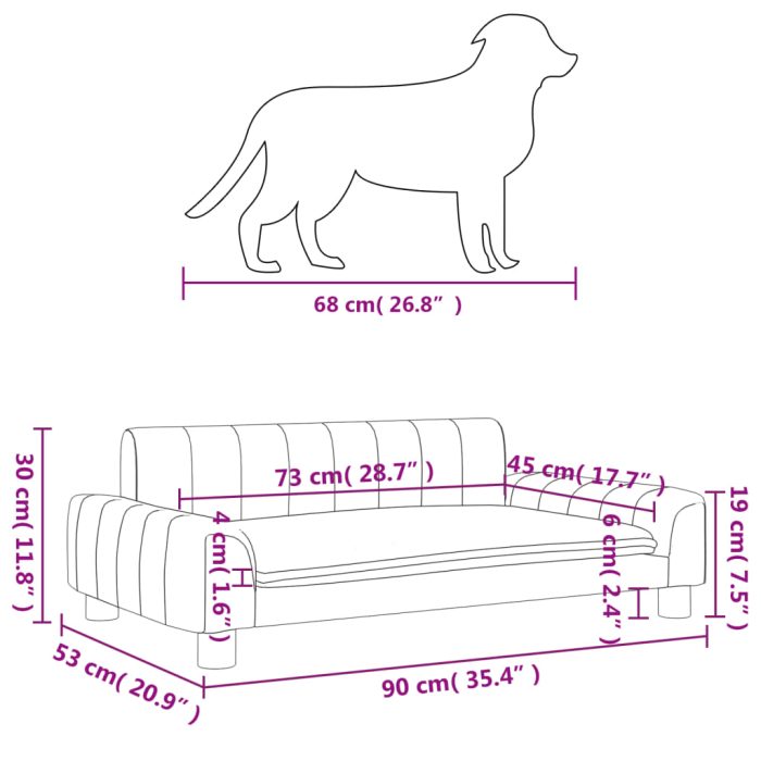 TrendyXL Hondenmand 90x53x30 cm stof bruin