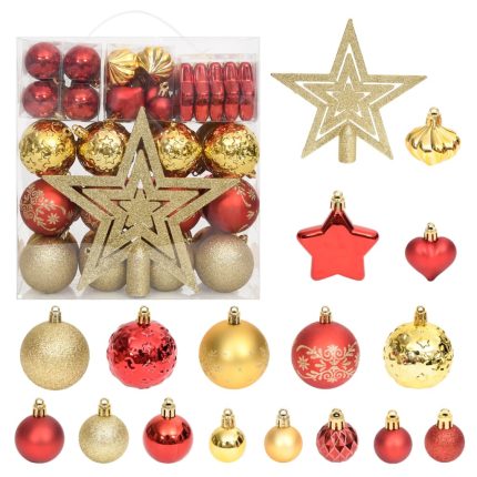 TrendyXL 70-delige Kerstballenset goud en rood