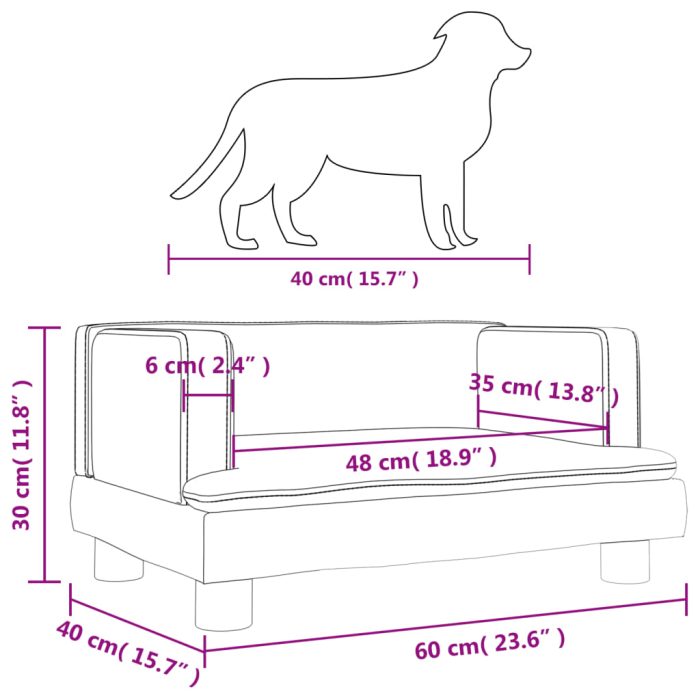 TrendyXL Hondenmand 60x40x30 cm fluweel bruin