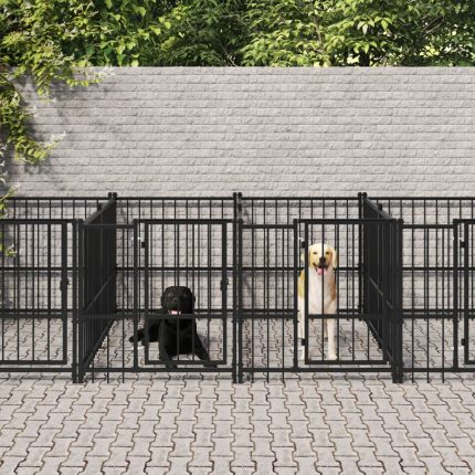 TrendyXL Hondenkennel voor buiten 15,02 m² staal