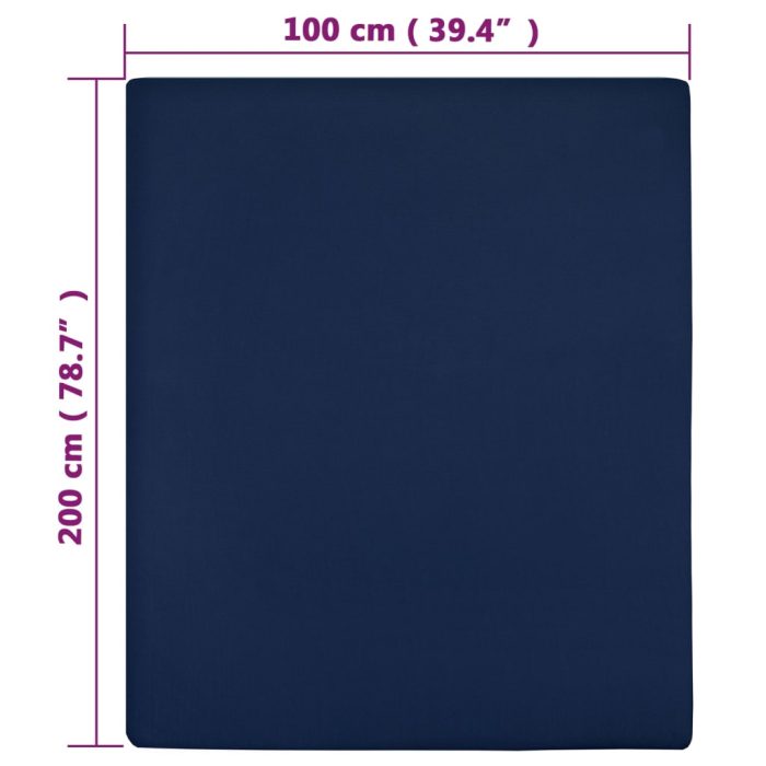 TrendyXL Hoeslaken jersey 100x200 cm katoen marineblauw