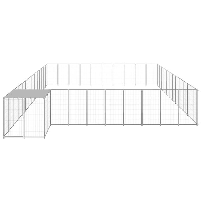 TrendyXL Hondenkennel 37,51 m² staal zilverkleurig