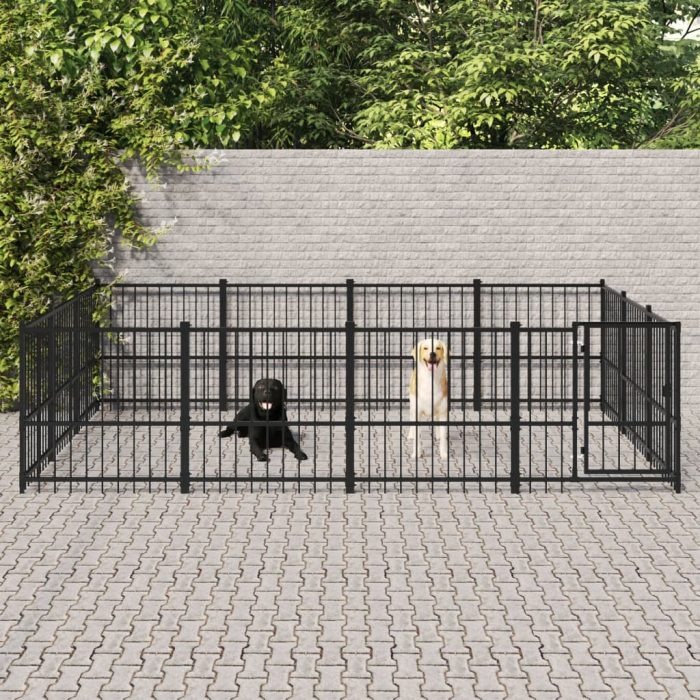 TrendyXL Hondenkennel voor buiten 11,58 m² staal