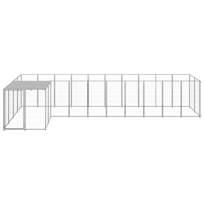 TrendyXL Hondenkennel 7,26 m² staal zilverkleurig