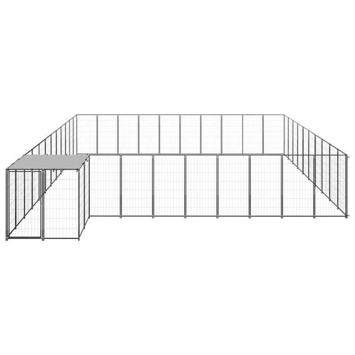 TrendyXL Hondenkennel 31,46 m² staal zwart