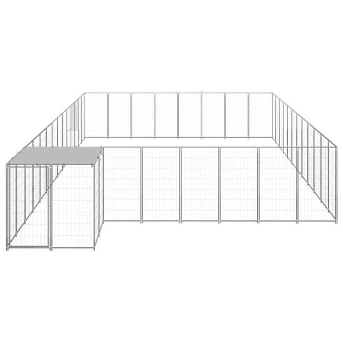 TrendyXL Hondenkennel 30,25 m² staal zilverkleurig