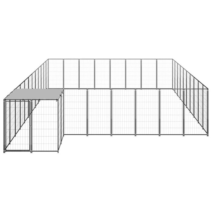 TrendyXL Hondenkennel 25,41 m² staal zwart