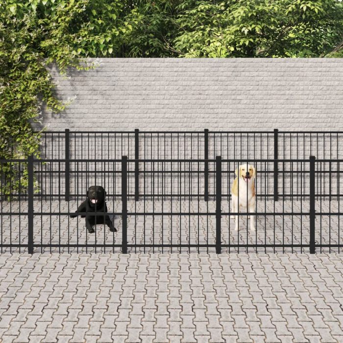 TrendyXL Hondenkennel voor buiten 19,76 m² staal