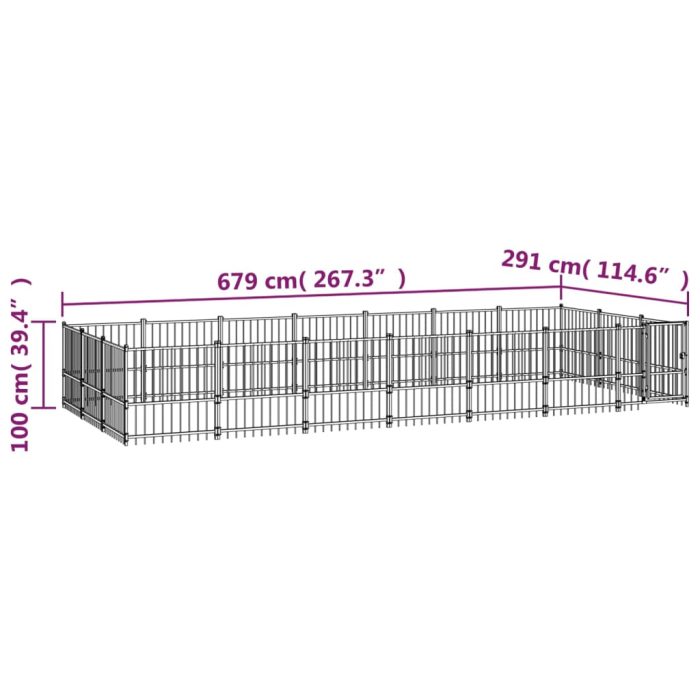 TrendyXL Hondenkennel voor buiten 19,76 m² staal