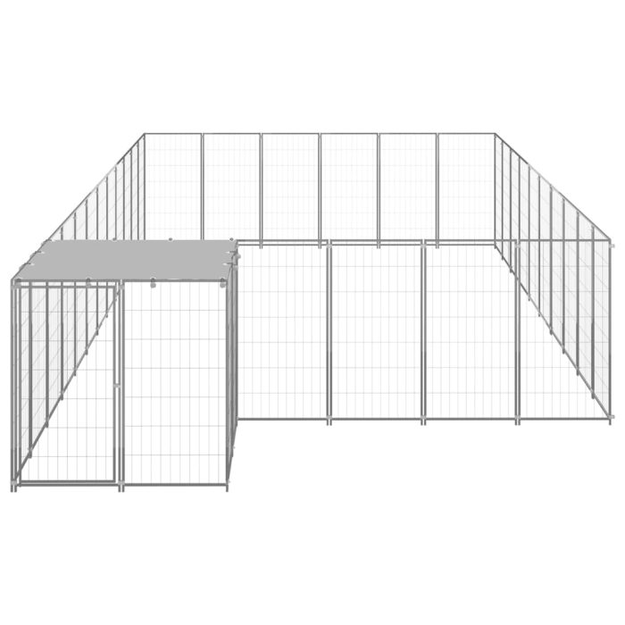 TrendyXL Hondenkennel 19,36 m² staal zilverkleurig