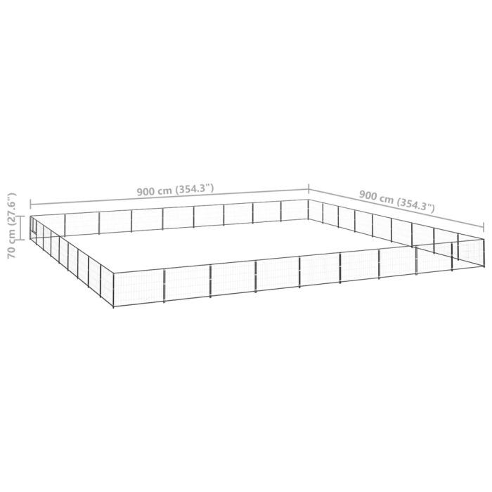 TrendyXL Hondenkennel 81 m² staal zwart