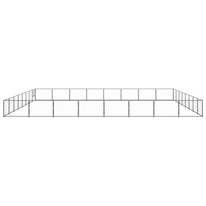 TrendyXL Hondenkennel 64 m² staal zwart