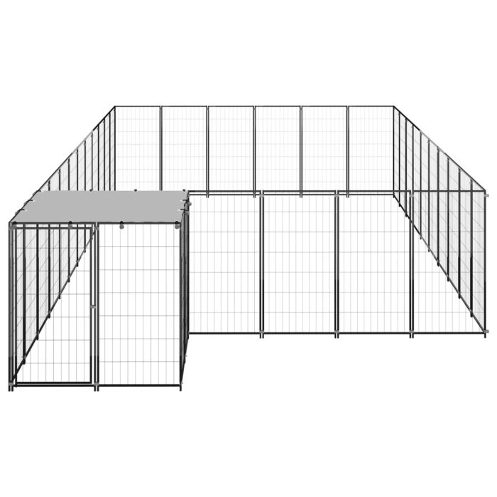 TrendyXL Hondenkennel 19,36 m² staal zwart